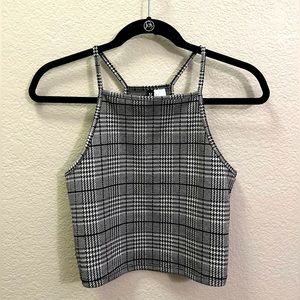 DIVIDED H&M Houndstooth Crop Tank Size Small - Like New 🖤